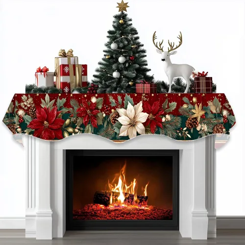 Miniatura 29 de BVBOX Bufanda Decorativa para Repisa de Chimenea Navideña, Cubierta Corredor para Repisa de Chimenea de Navidad e Invierno