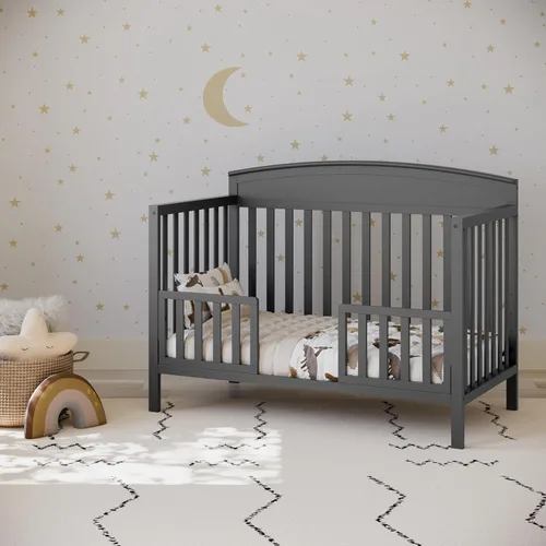 Miniatura 3 de Graco Benton 5 en 1 Cuna Convertible (Gris) – Certificado GREENGUARD Gold, se convierte de cuna para bebé a cama infantil, diván y cama