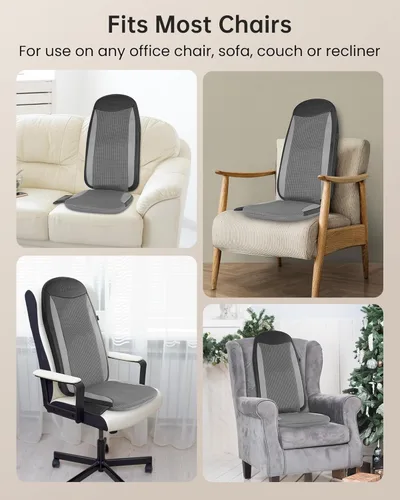 Miniatura 7 de COMFIER Shiatsu - Masajeador de espalda con calor, almohadilla para silla de masaje para aliviar la espalda, cojín de asiento con calefacción