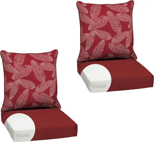 Miniatura 14 de Arden Outdoor Deep Seat Cushion Set, 24 x 24 pulgadas, Cojín para patio resistente al clima, a la lluvia y a la decoloración para silla, sofá y sofá