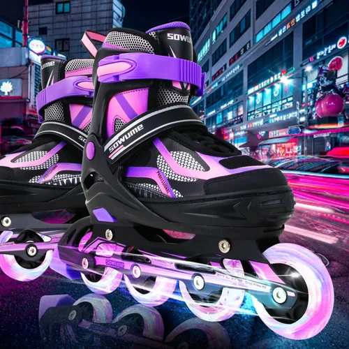 Miniatura 7 de Patines en línea ajustables para niñas y niños, patines con todas las ruedas iluminadas, patines para mujer para niños y adultos, hombres, mujeres