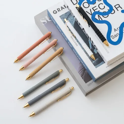 Miniatura 7 de Aisibeiger Bolígrafos de tinta negra con agarre súper suave de punta media de 1.0 mm Bolígrafos de oficina (oro 12 unidades)