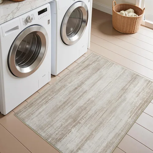 Miniatura 2 de PADOOR Alfombra moderna abstracta para entrada, alfombra lavable de 2 x 3 pulgadas, antideslizante, ultra suave, de pelo bajo, para puerta
