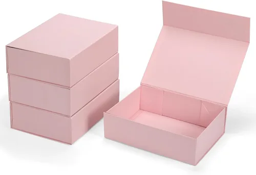 Miniatura 19 de Paquete de 4 Cajas de Regalo de 12x6x4 Pulgadas con Tapas de Cierre Magnético, Caja Negra Magnética para Boda, Propuesta de Padrinos y Damas