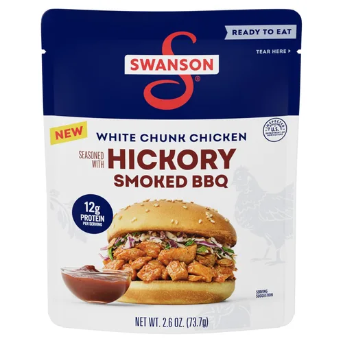 Miniatura 34 de SWANSON S Ajo y Hierbas Pollo Blanco en Trozos Totalmente Cocinado, Listo para Comer, Comidas Simples Para Llevar, Bolsa de 2.6 OZ (Caja de 12)