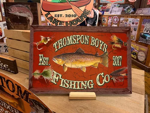 Miniatura 3 de Cartel vintage Fishing Co. I personalizado para sus necesidades específicas Rectángulo de metal 12 x 18 pulgadas