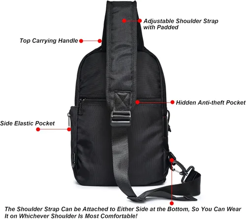 Miniatura 4 de NICGID Bolsos de bandolera, mochilas de hombro para el pecho, bolsos cruzados, bolsa de pecho al aire libre, mochila de viaje para hombres y mujeres