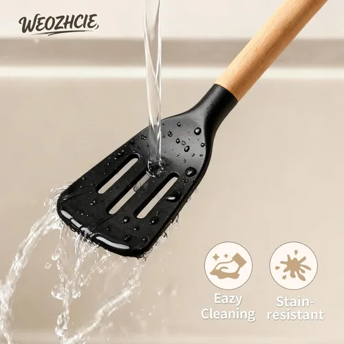 Miniatura 5 de Juego de utensilios de cocina de silicona, 12 piezas de utensilios de cocina para cocinar, juego de herramientas de cocina de silicona no pegajosa