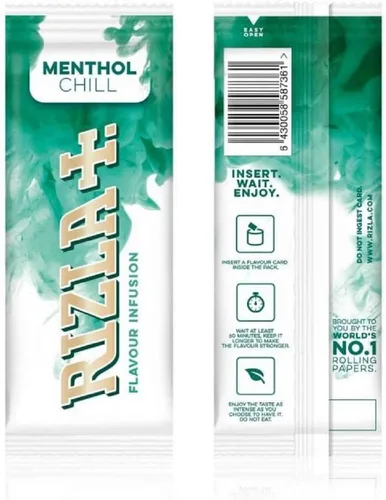 Miniatura 2 de Rizla Tarjetas de Infusiones de Sabor Menthol Chill Caja Completa de 25