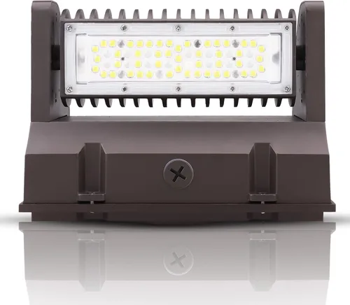 OSTEK Paquete de luz LED de pared de 40 W, giratorio, ajustable, 5000 K, 5500 lm, paquete de pared de área al aire libre, lámpara LED para luz de