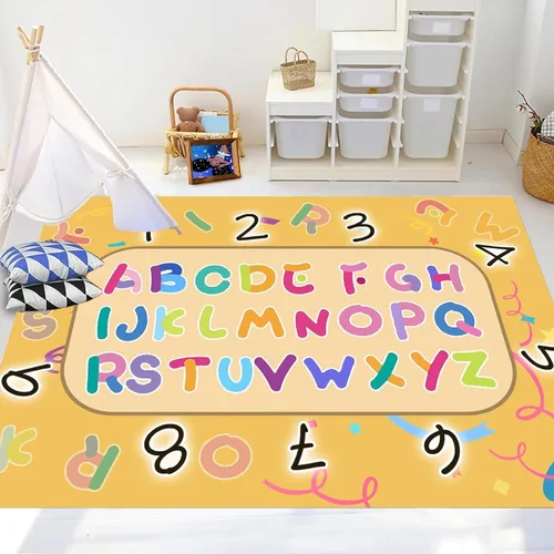 Miniatura 12 de ABC - Tapete de aprendizaje infantil de 2 x 3 pies, rectangular, antideslizante, lavable a máquina, para sala de estar, dormitorio, aula, cuarto