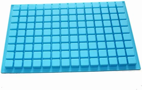 Miniatura 7 de X-Haibei Molde de silicona cuadrado pequeño de 126 cavidades, grosor de 0.1 onzas por celda para cubitos de hielo, gelatina, caramelos de gomita