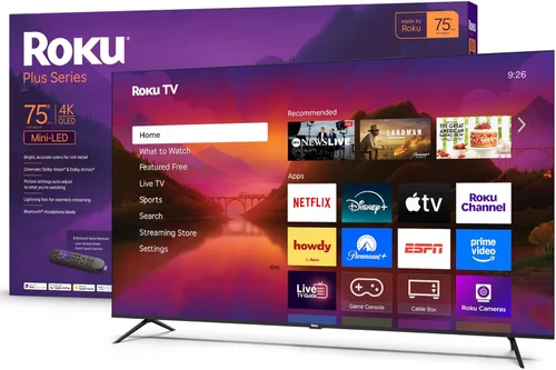 Miniatura 16 de Roku Smart TV 2025 – Serie Plus de 55 pulgadas, TV Mini-LED – RokuTV con control remoto de voz mejorado – Televisión 4K QLED de pantalla plana