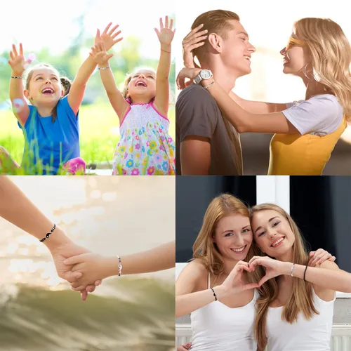 Miniatura 7 de BOCHOI Pinky Promise - Pulseras a juego para parejas, mejor amiga, mejor amiga, amistad, madre, hija, niña, él, novia, novio