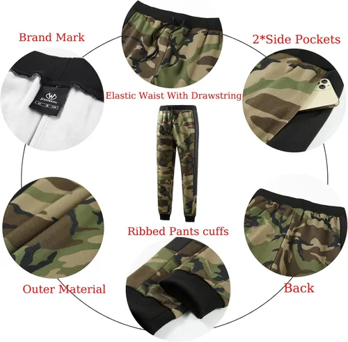Miniatura 7 de ANOTWENER Trajes deportivos de 2 piezas para hombre, cuello alto, manga larga con bolsillos laterales dobles, chaqueta y pantalones deportivos