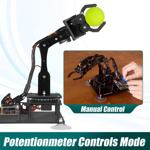 Miniatura 9 de Adeept 5DOF Kit de brazo robótico compatible con Arduino IDE, programable DIY Codificación STEM Educativo 5 Axis Build Robot Arm, Kit de inicio