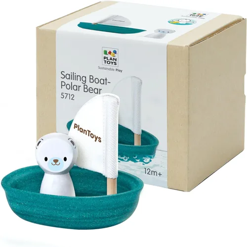 Miniatura 8 de PlanToys® Barco de guardia costero de madera con conductor Juguete impermeable para baño y agua Juguete Montessori para juego imaginativo