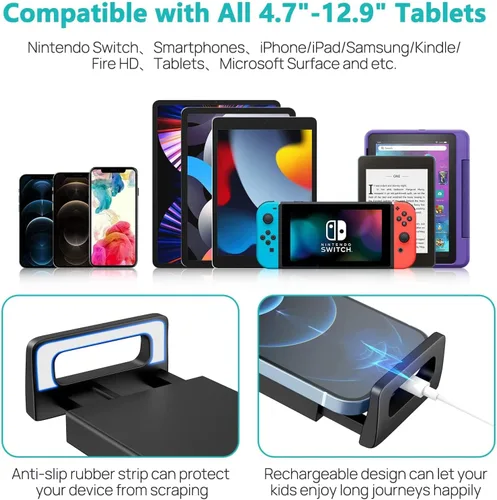 Miniatura 6 de Soporte para tablet con reposacabezas, soporte para iPad para asiento trasero de automóvil, soporte para tableta, iPhone, Fire HD y todos