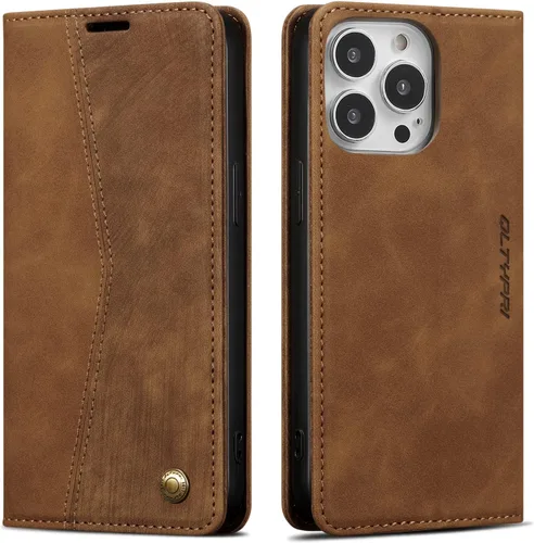 Miniatura 23 de QLTYPRI Para iPhone Air Case Wallet Con Tarjetero, Vintage PU Cuero Kickstand Cierre Magnético A Prueba De Golpes Folio Libro Funda Para IPhone 17