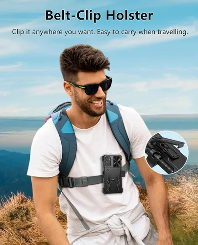 Miniatura 6 de FNTCASE Case for Samsung Galaxy A14-5G: Military Grade Drop Proof Protection Rugged Protective A14 Cell Phone Cover with Belt Clip Holster Kickstand