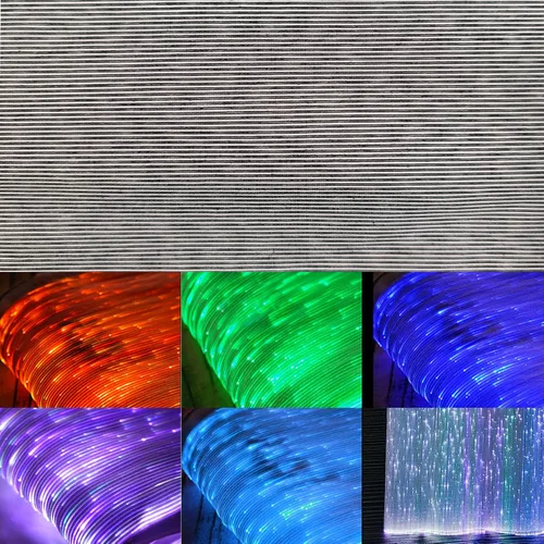 Tela de fibra óptica, accesorios LED, luces LED de malla de fibra óptica para acolchar ropa de costura, tela con 7 colores intercambiables para