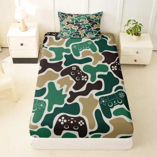 Miniatura 42 de Erosebridal Camouflage Sheets for Boys Girls Game Console Fitted Sheet,3D Gamer Controller Kids Bedding Sets Army Camo Bed Sets Twin 2 Piece