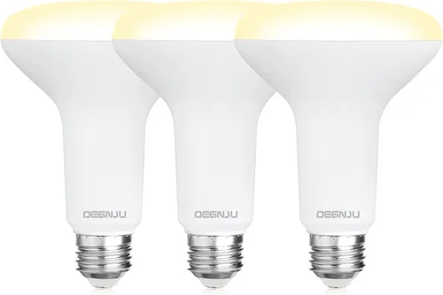 DEGNJU Bombilla LED BR30, Luces de Inundación Regulables para Interiores CRI80 7W Equivalente a 65W 2700K Blanco Suave 650 Lúmenes, 15000 Horas de