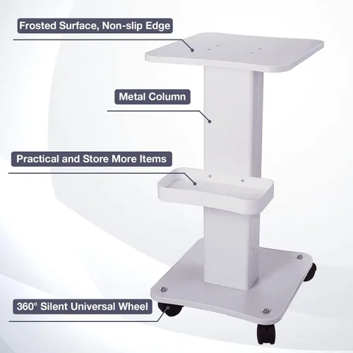 Miniatura 3 de Carrito de esteticista con ruedas, soporte de aluminio para máquina de belleza de spa, carga de 135 libras, carrito rodante de 3 niveles