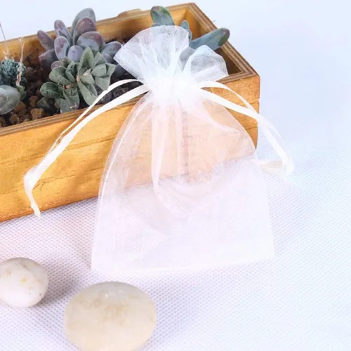 Miniatura 5 de Staruby 100 bolsas de organza – Bolsas de regalo de joyería con cordón de 3 x 4 pulgadas – Bolsas de malla para bodas, fiestas, regalos de Navidad