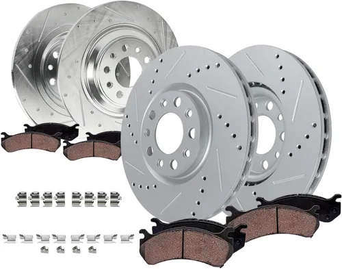 Miniatura 28 de Detroit Axle - Kit de frenos para Honda Accord 2008-2012, rotores de frenos de disco perforados y ranurados, pastillas de freno de cerámica 2009