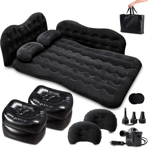 Miniatura 9 de Zento Deals - Colchón de aire para asiento trasero de coche y camión - Colchón inflable de coche portátil de calidad prémium con 2 almohadas, ajuste