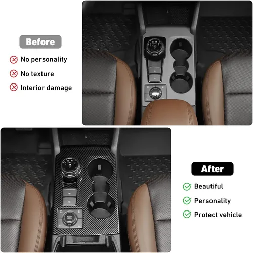 Miniatura 2 de Linskip Cubierta del Panel de Cambio de Marchas Trim Compatible con Ford Bronco Sport 2025, 2024, 2023, 2022, 2021, Cubierta Decorativa para Negro