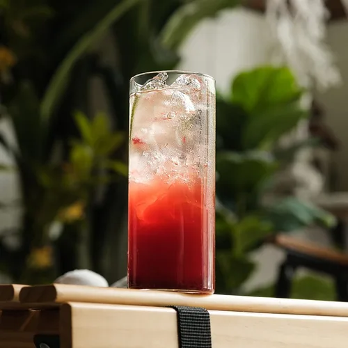 Miniatura 4 de LUXU Vasos para beber de 12 onzas, juego de 4 vasos altos finos, cristalería de bar elegante para agua, jugo, cerveza, bebidas y cócteles y bebidas