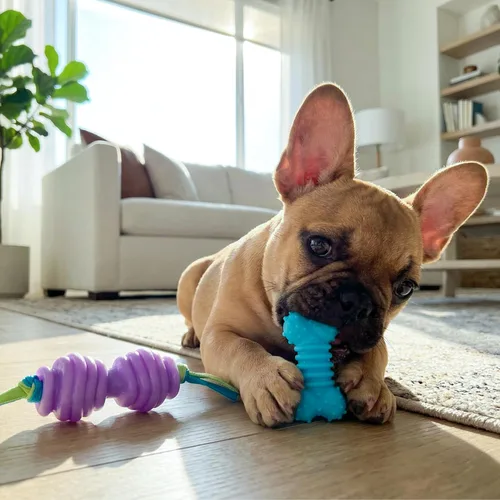 Miniatura 5 de Petstages Mini Orka - Par de juguetes masticables para perros con huesos y mancuernas, paquete de 2