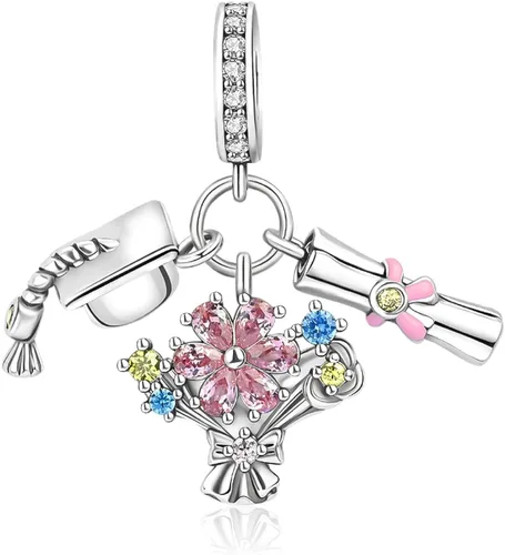 Miniatura 57 de Dije de girasol con diseño de estrella y luna y elefante para pulsera, collar de plata de ley 925, dijes de corazón de amor para mujer, regalo