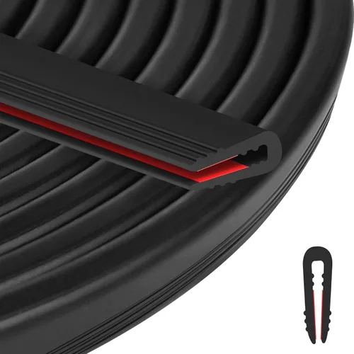 Miniatura 30 de ToLanbbt Canal en U de borde de goma, protector de borde de chapa autoadhesiva de 1/2 pulgada, tira de sellado EPDM para puertas de automóvil