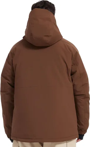 Miniatura 4 de Chaqueta de esquí impermeable para hombre, abrigos de nieve, snowboard de montaña, rompevientos, parka con capucha Marrón