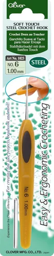 Miniatura 7 de Clover - Agujas de crochet de acero con tacto suave, No. 14/0.50mm (1027)