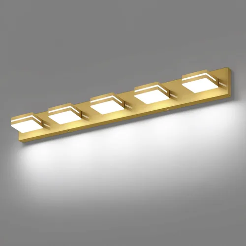 Miniatura 31 de SineRise - Lámpara LED para tocador de baño - Moderna lámpara de acrílico con acabado cromado para iluminación de pared sobre el espejo - 2 luces