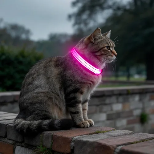Miniatura 6 de Candofly Collar de perro con luz para cachorros, collar de perro LED recargable por USB para perros pequeños y gatos caminatas nocturnas (XS, rosa)