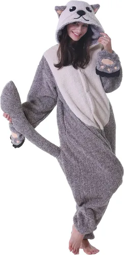 Miniatura 5 de DELEY Pijama unisex de una pieza para adultos, pijamas de animales para Halloween, disfraz de cosplay para niños, mujeres y hombres