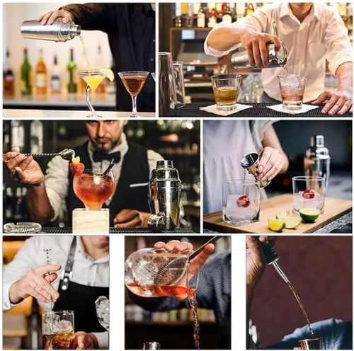 Miniatura 5 de Mixology - Kit de coctelera de 8 piezas, juego de coctelera de acero inoxidable, juego de cóctel perfecto para mezclar bebidas, hogar, bar y fiestas
