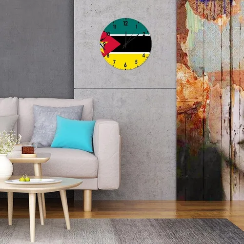 Miniatura 231 de Cheyan Reloj de pared con bandera de Canadá de 12 pulgadas, silencioso, sin tictac, de PVC, funciona con pilas, reloj redondo decorativo, regalo