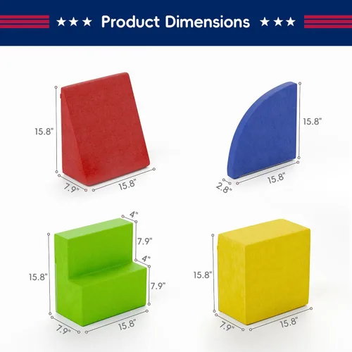 Miniatura 2 de TOLEAD Bloques Grandes de Escalada para Bebés 4 piezas Juguetes de Escalada para Niños Pequeños - Equipo de Gimnasio de Juego de Espuma Suave