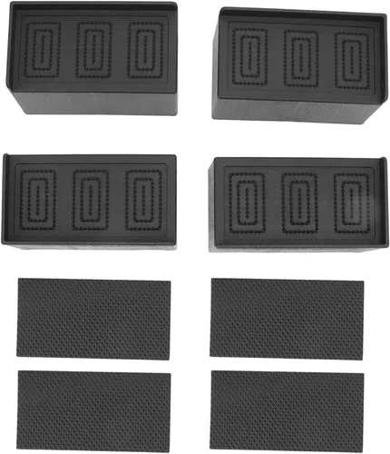 Miniatura 6 de Rectangular Stackable Furniture Risers Set, Rubber Elevated Support Blocks for Beds, Couches, Desks, and Sofas with 4 Inch Height