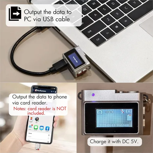 Miniatura 5 de Mini cámara retro, cámara con llavero 1080P, grabadora de video digital vintage con tarjeta de 32 GB, micro grabadora HD retro de 0.96 pulgadas