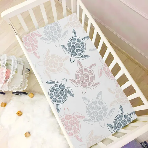 Miniatura 6 de Sábana bajera ajustable para cuna para niñas y niños, suave y transpirable para cuna estándar y colchón de cama infantil, 27 x 39 pulgadas