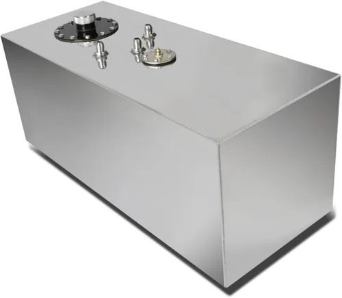 Miniatura 11 de DNA MOTORING Tanque de combustible de celda de combustible de alimentación superior de aluminio de 17 galones 29.5" (L) x 7" (A) x 17" (Al), cromo a