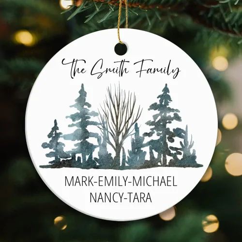 Miniatura 2 de Adorno de Navidad personalizado con nombre de la familia, accesorios de decoración para árbol de Navidad 2023, adornos de cerámica para puerta