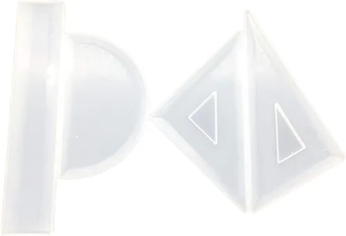 Plantillas para tartas, 4 moldes de regla de resina de silicona, triangular, cuadrados, de cristal, epoxi, para manualidades, manualidades, jabón,